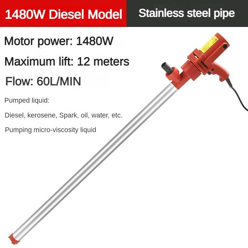 1480W/1980W/2480W/2880W Corrosion-resistant Chemical Liquid Pump Explosion-proof Refueling Pump Portable High Power Electric Oil Pump