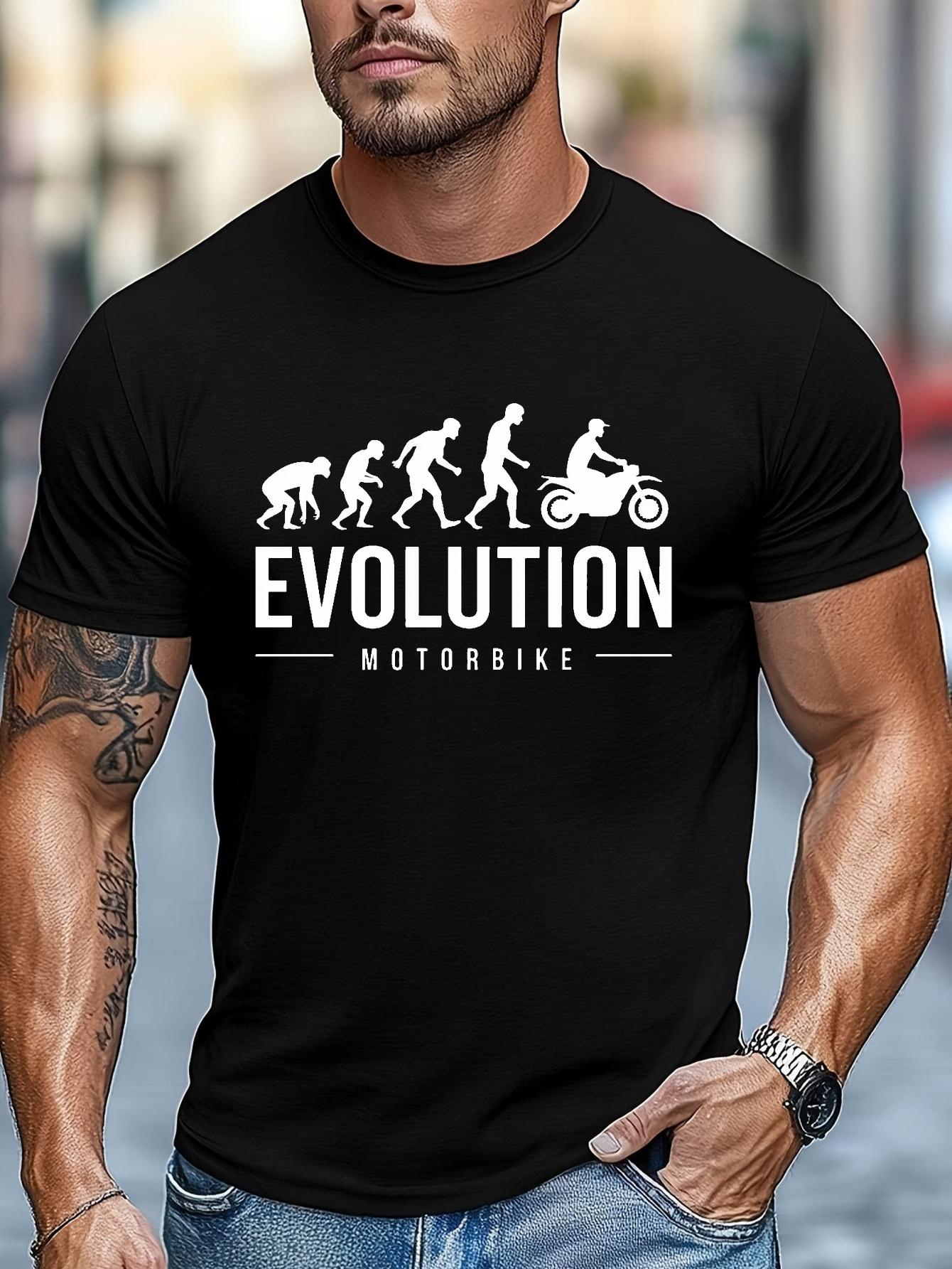 Motorbike Evolution Graphic T-shirt - Cotton Blend XXL