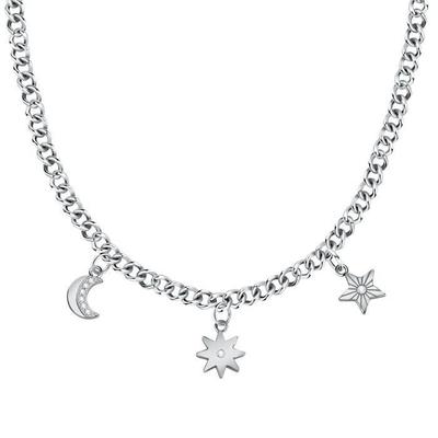 Steel Necklace - MORELLATO - SAUY01 - Grey - 40+5CM - Talisman with Crystals