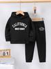 2er-Set Herbst und Winter neu lässiger Komfort Sportstil warm Jungen-Print warm gefüttert Kapuzenpullover und Trainingshose