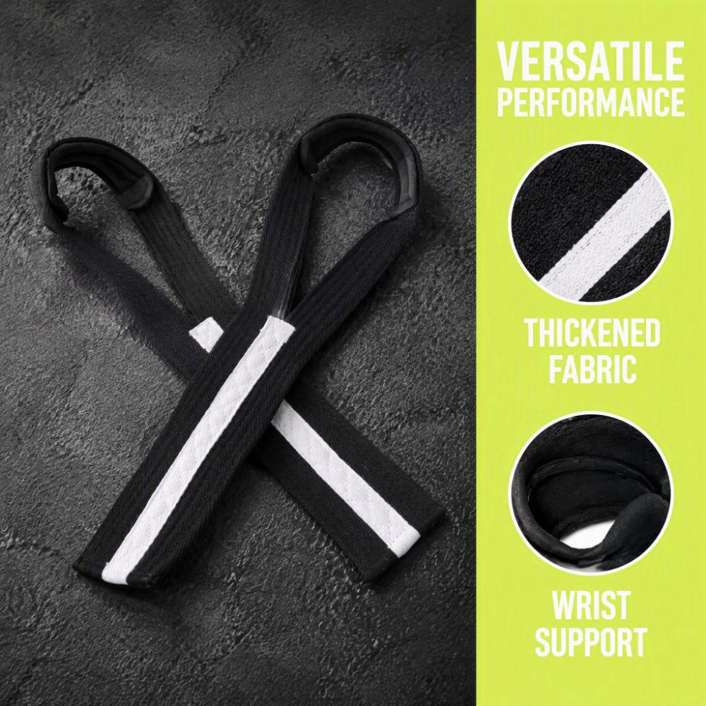 2pcs Neoprene Weightlifting Wrist Strap Polyester-Cotton Blend Grip Strap  Gym Training