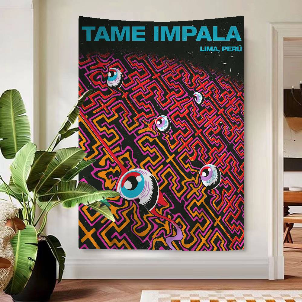 Popular Band T-Tame I-Impala Hanging Bohemian Tapestry Bohemian Wall Tapestries Mandala Kawaii Room Decor