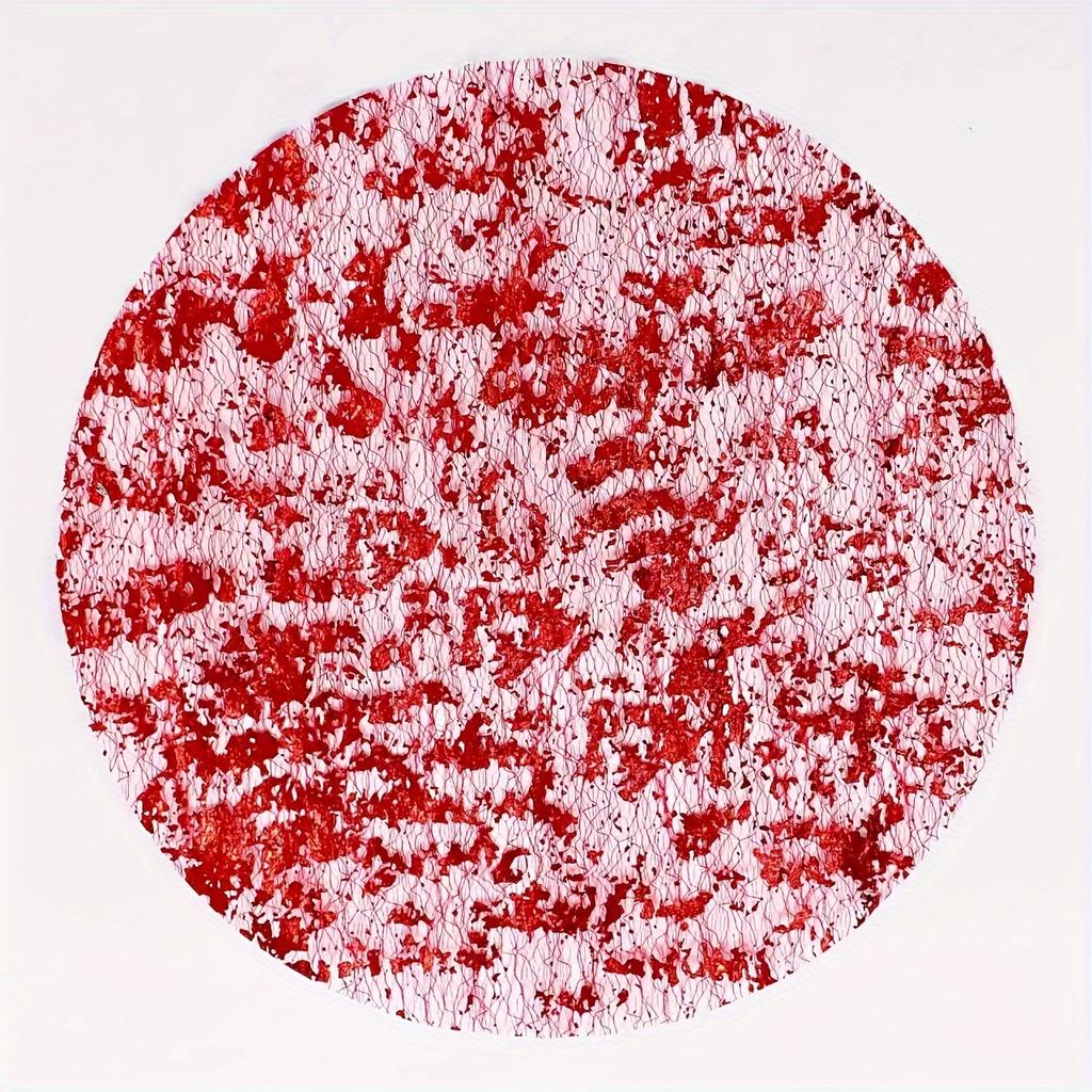 Elegant Golden Disposable Placemats Set of 6 for Dining Table, Wedding, Birthday Parties, Holidays - Round Foil Pressed Autumn Placemats Home Decor