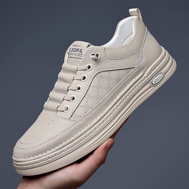 Autumn leather shoes men's business sports casual white shoes British fashion versatile