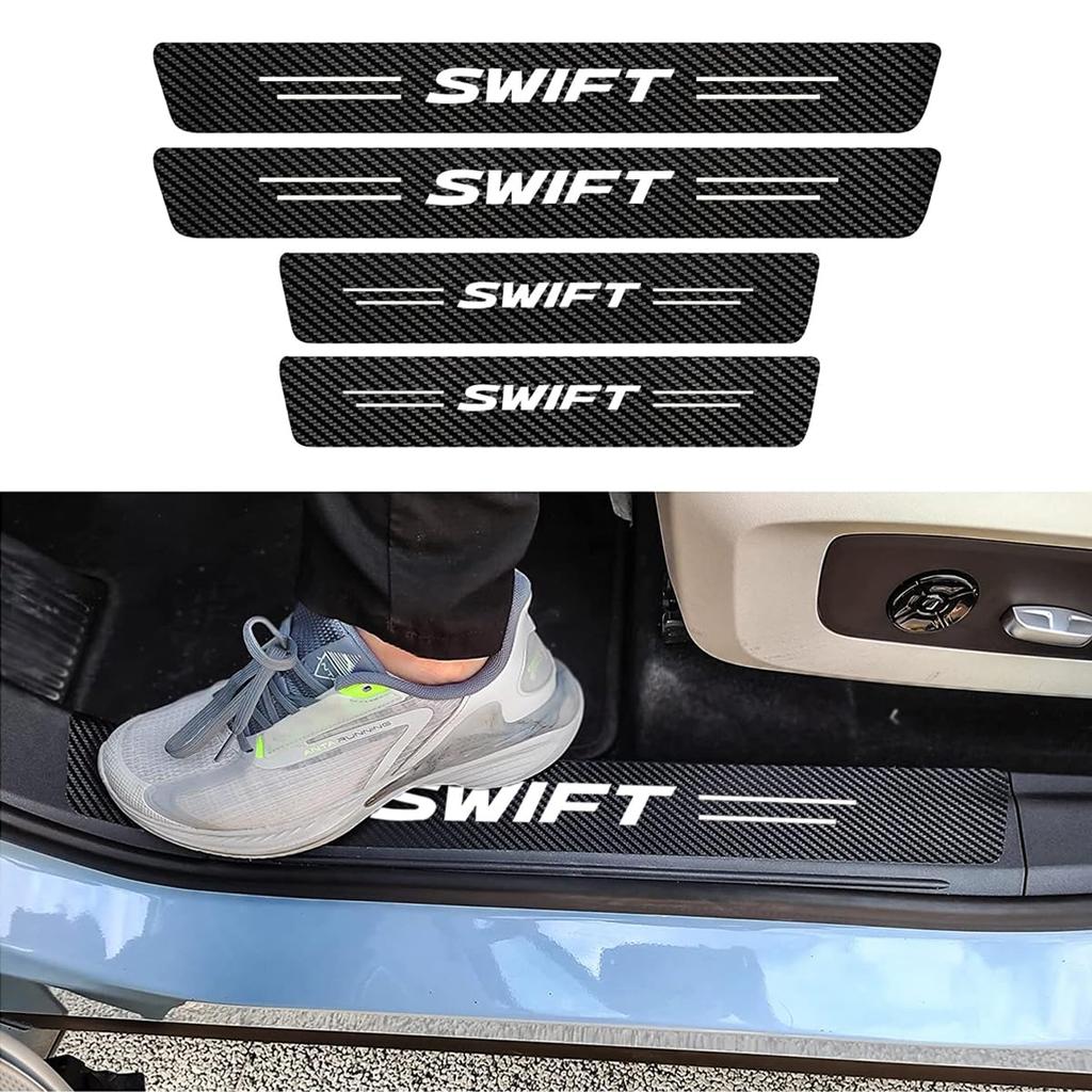Swift Side Step Guard, Car Door Guard Sticker, Leather, Premium Material, Scratch Protection, Stain Prevention, Pack of 4 (Swift)