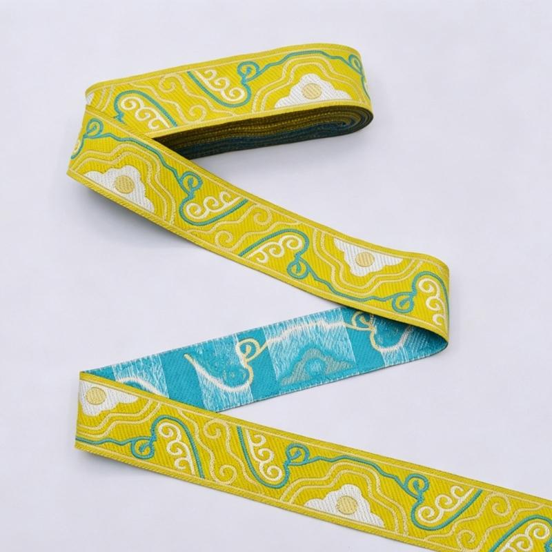 1.7M Long Embroidery Patches Cloud Pattern Fabric Ribbon Sewing Trim For Handmade Costume Curtain Sewing Embellishments