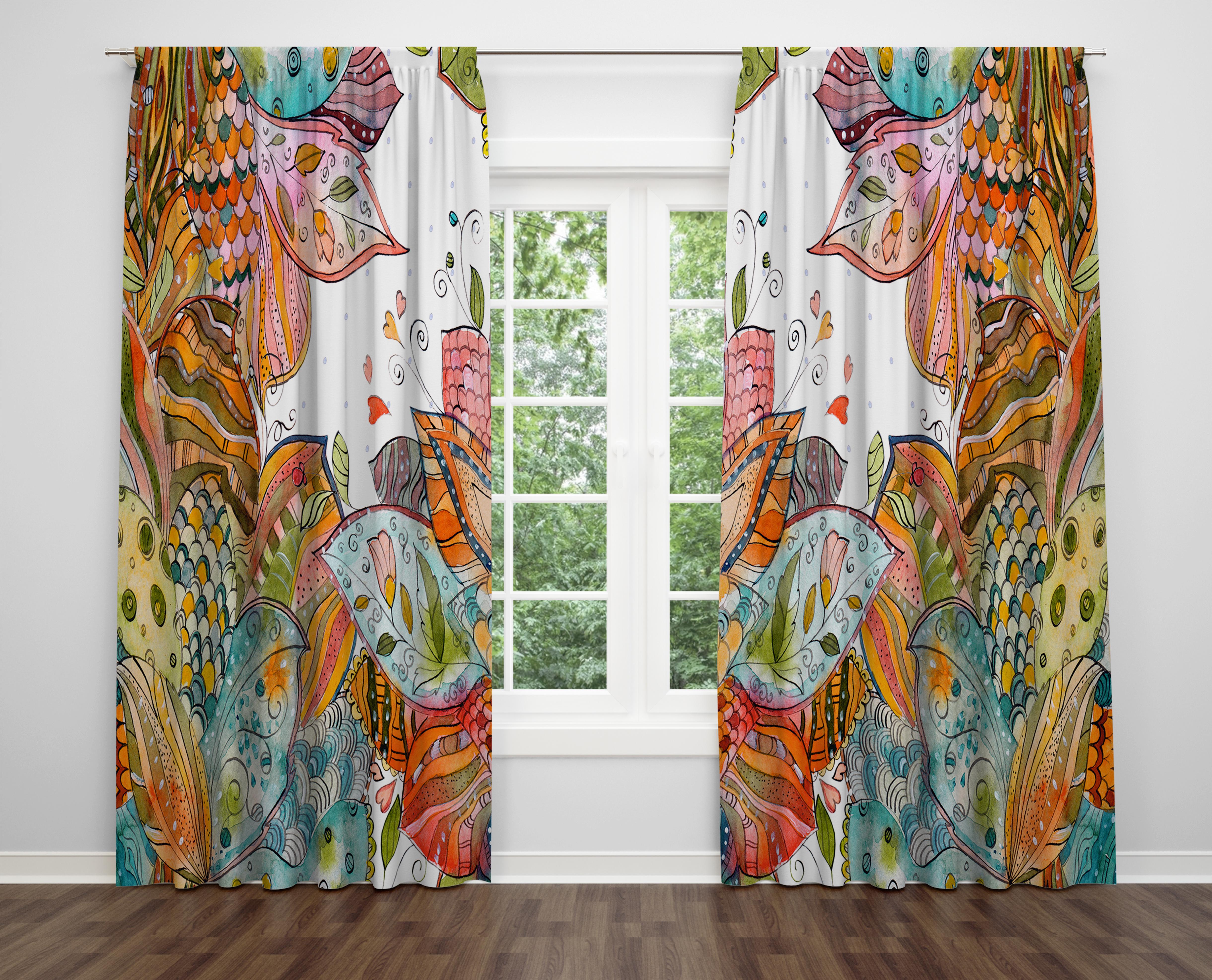 

Декоративний дизайн, високоякісна бавовняна тканина, ви можете вибрати одну або подвійну фіранку з крила 1 piece різнокольоровий