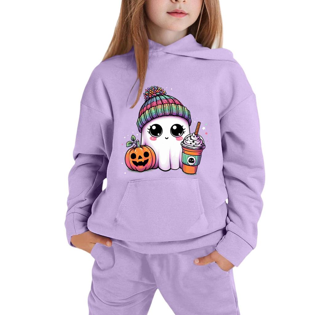 Kids Hoodie with Halloween Print - Casual Long Sleeve Pullover for Boys and Girls