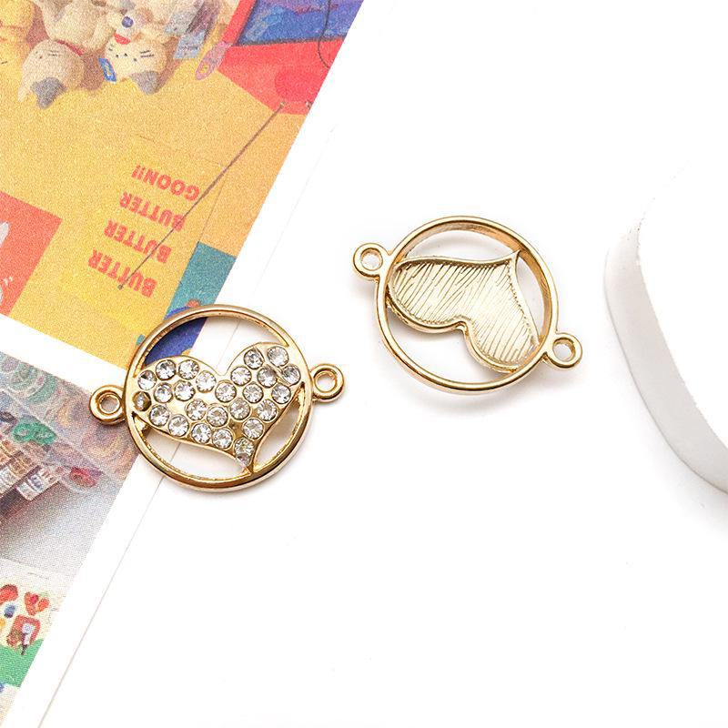 Wisiorek w kształcie serca z 15-punktowym diamentem i kolczyki na Walentynki - Ręcznie robione akcesoria do biżuterii DIY w kształcie serca z kroplą oleju