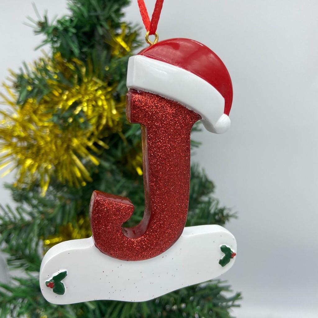 Chic 26 Letter Resin Alphabet Ornaments For Christmas Tree Unique Holiday Decor