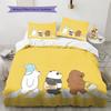 We Bare Bears2 Pattern Bedding Quilt Set  Home Decoration  Gift (1 * Duvet Cover + 2 * Pillowcase  Without Core)