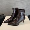 Winter Design Slim Women High Heel Ankle Boots Elegant Pointed Toe Shoes Street Style Stripper Party Short Botas Mujer
