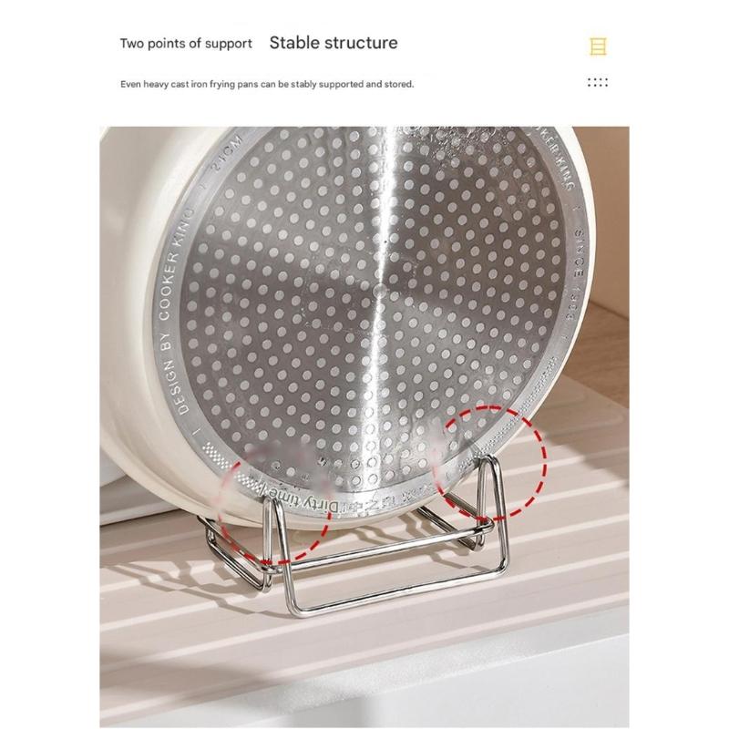 Sturdy Base Kitchen Pan Organizers Stand for Multiple Cookware Featuring Durable Stainless Steel Construction