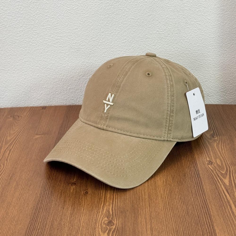 Fashion Hat Korean new letter embroidered baseball cap autumn casual sun hat men's and women's washed cotton soft top cap