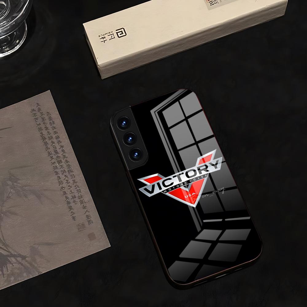 VICTORY MOTORCYCLES USA Phone Case 2025 Glass Hot For Samsung S 25 24 Ultra Plus 23 22 21 20 A 34 54 53 Water Proof Note20 M 54