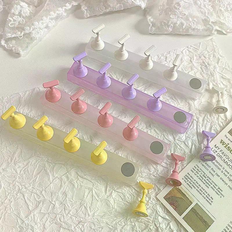 1 Set Gel Unghie Finte Tips Allenamento Display Supporto Base Smalto Cristallo Colorato Nail Art Strumenti Manicure