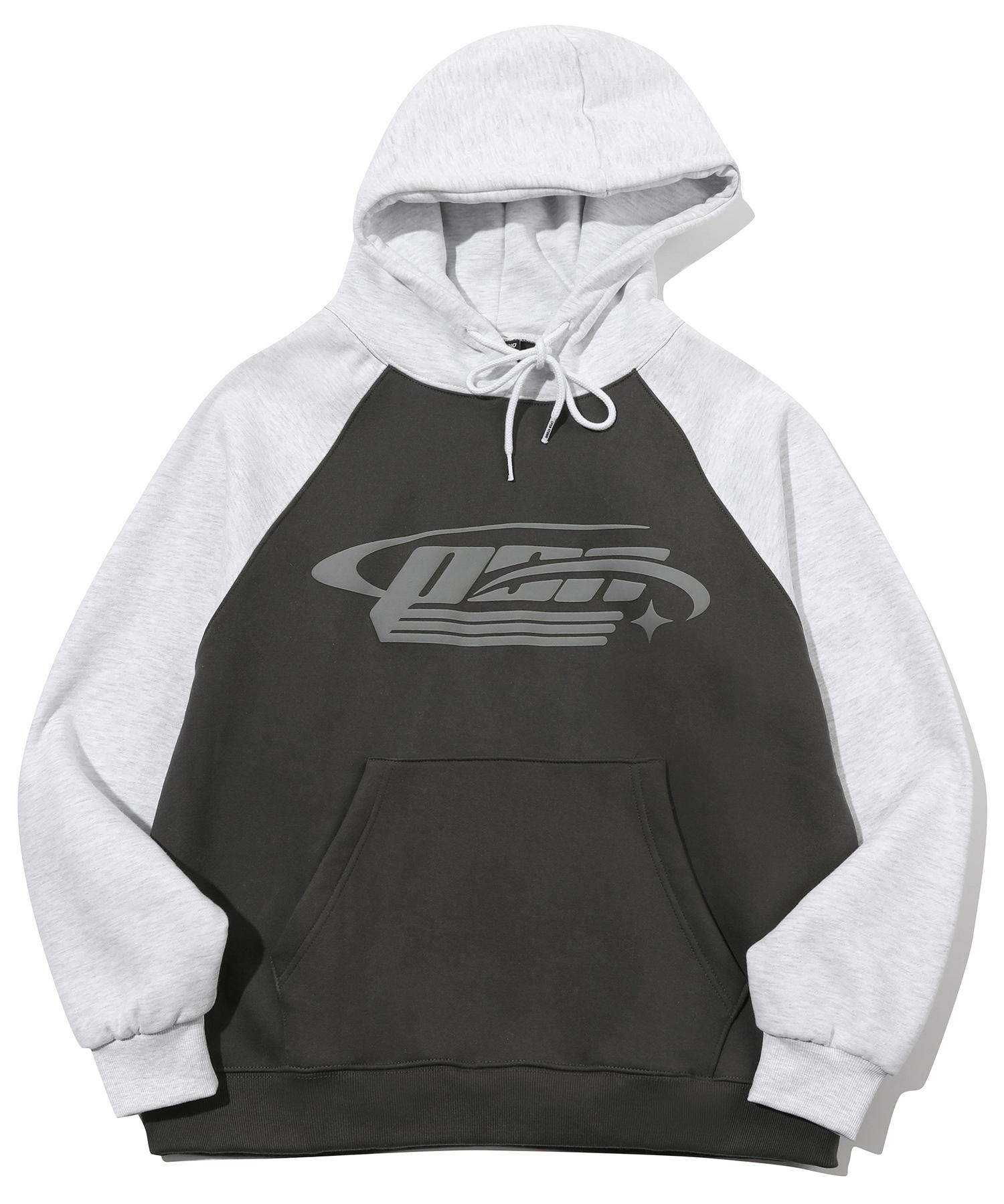 Compagno Shooting Logo Raglan Hoodie Melange Charcoal Black/M