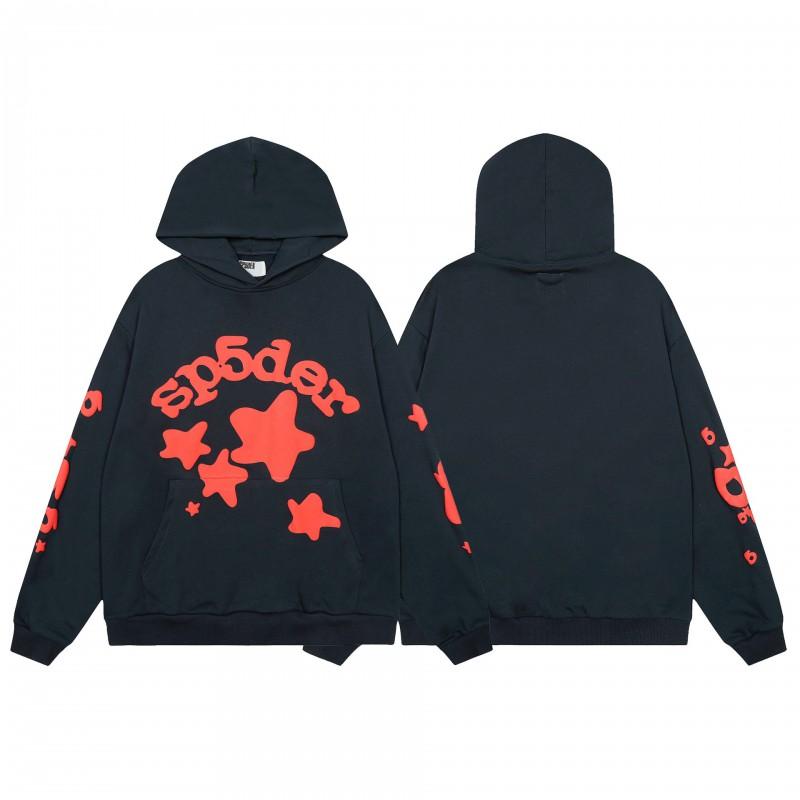 Mens Spider Web Graphic Hoodie High Street Loose Fit Long Sleeve Pullover Teens