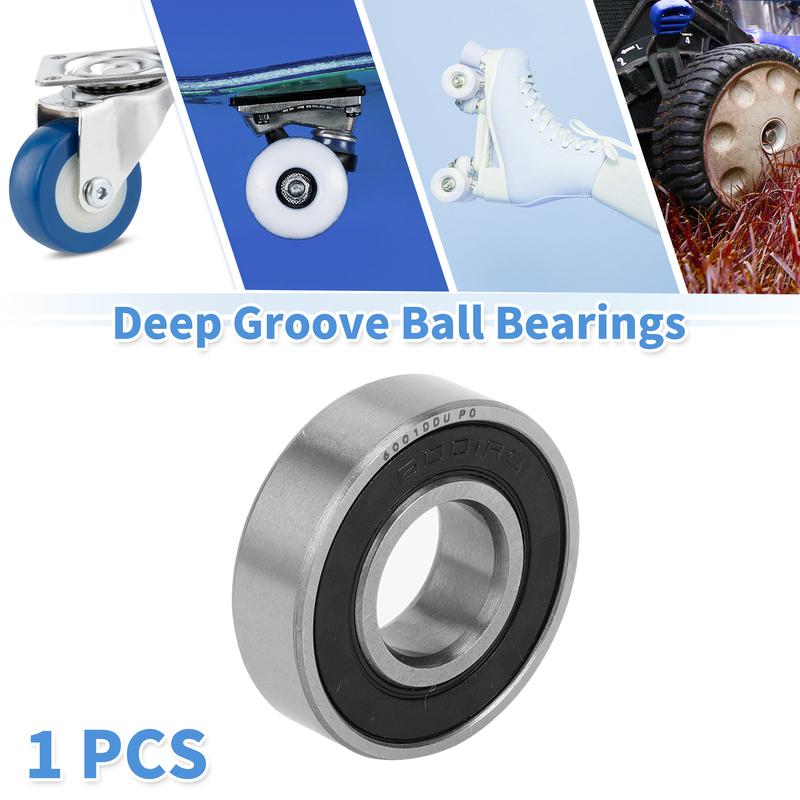 Motoforti 6001DDU Deep Groove Ball Bearings P0 12x28x8mm Lubricated Bearings Double Rubber Seal Scooter Skateboard Wheel
