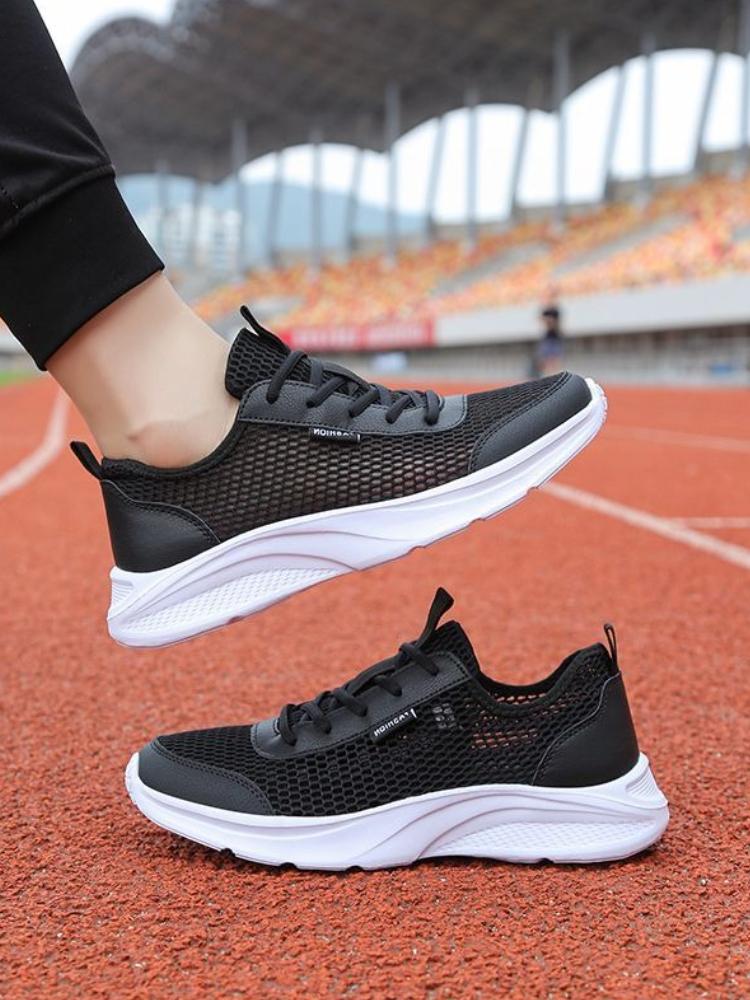 Breathable Running Sports Shoes for Men Hollow Mesh Upper Man Casual Sneaker Simple Trend 2025 Outdoor Jogging Shoe in Promotion