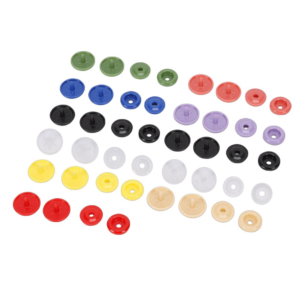 220 Sets Colorful Snap Buttons No Sew Plastic Snap Fasteners for Clothing Embroidery Crafts