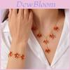 Autumn Red Maple Leaf Necklace For Women Men With Alloy Pendant And O Link Chain