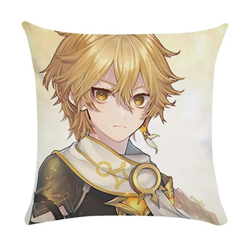 40/45/50cm Genshin Pillowcases Dormitory Sofa Bedside Cushion Cover Cartoon Anime Home Decor Throw Pillow Case