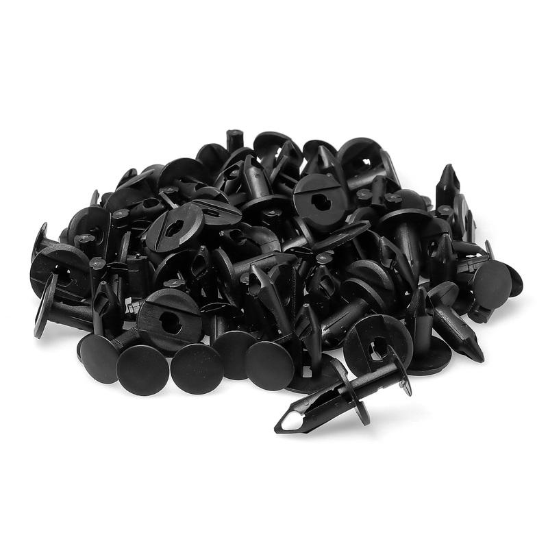 8mm Car Retainer Clips Plastic Fasteners Kit Auto Trim Panel Clip Black Car Bumper Rivet Set Replacement Push Pin 50PCS