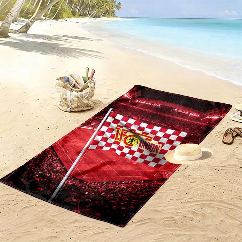 Union Crest Print Beach Towel, Large Soft Quick Dry Towel for Beach Camping Swimming