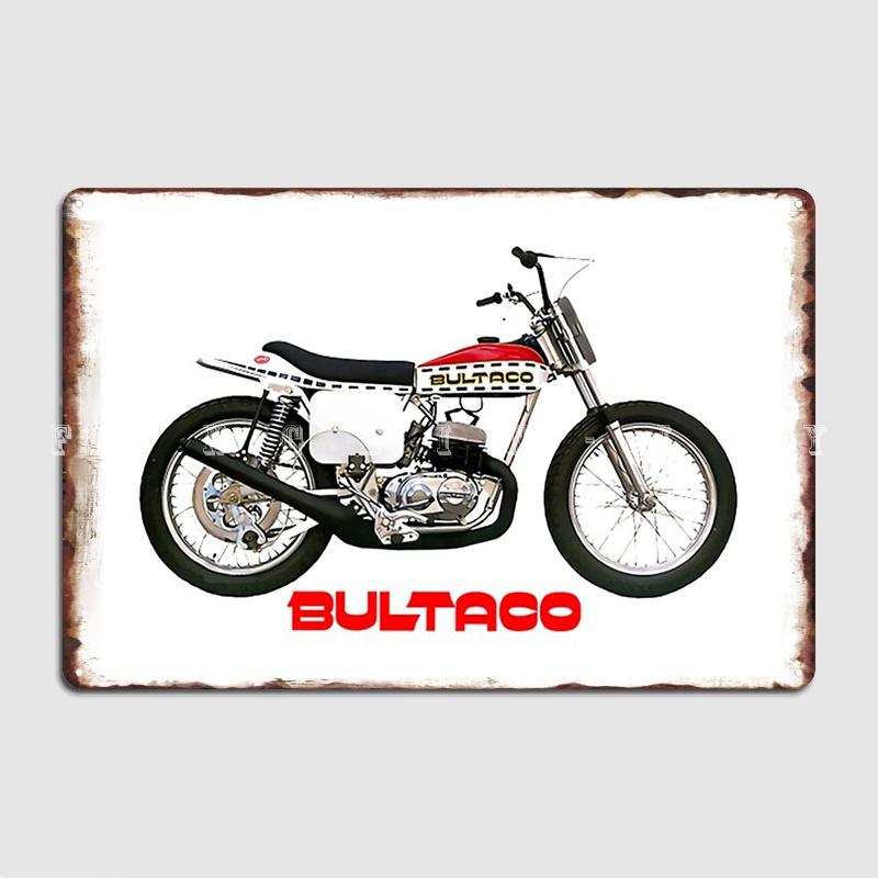 DORA Tin Sign Bultaco Bultaco Motorcycle Metal Sign Custom Cinema Living Room Pub Garage Wall Decor Tin Sign Posters 20x30cm(7.8x11.8inch)