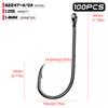 100pcs High Carbon Steel 1#-6/0# Fishing  Hook Single Barbed Hook Fishing Accessories