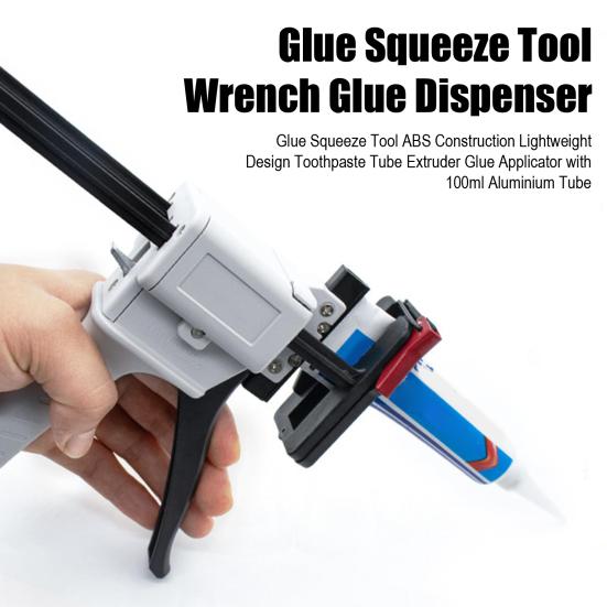 Nástroj pro vytlačování lepidla ABS konstrukce Lehký design Vytlačovač tub s pastou na zuby Aplikátor lepidla s 100ml hliníkovou tubou