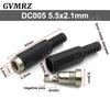 10PCS DC Connectors 5.5x2.1mm 3.5x1.3mm DC Power Plug Male Female Jack Socket Panel Mount DC Power Adapter Connector 5.5*2.1