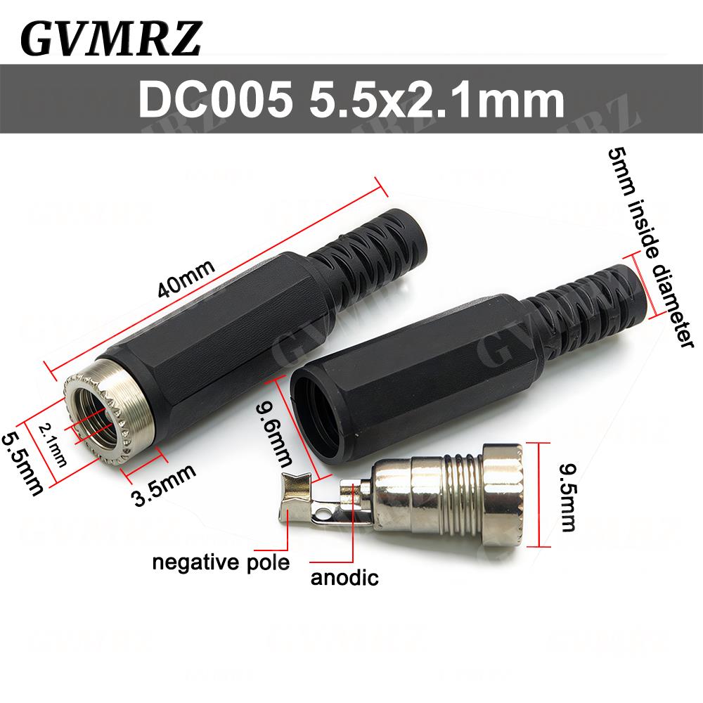 10PCS DC Connectors 5.5x2.1mm 3.5x1.3mm DC Power Plug Male Female Jack Socket Panel Mount DC Power Adapter Connector 5.5*2.1