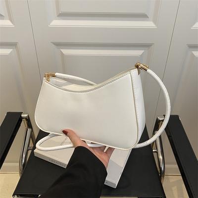 Bolsa de ombro/axila mensageiro feminina de cor sólida, design casual novo de verão, simples, moda retrô, para o trabalho