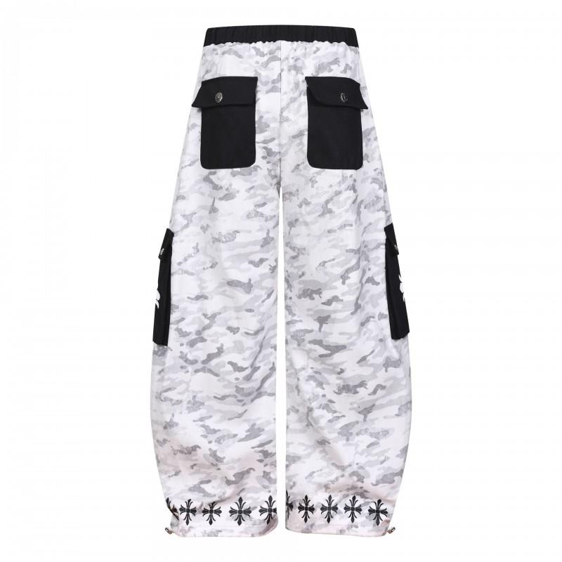 2026 American Retro Cross Camo Cargo Pants Loose Wide Leg Casual Trousers Men Women