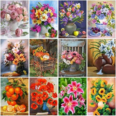 DIY 5D Diamond Painting Full Round Drill Resin Scenic Flower Diamont Embroidery Cross Stitch Manual Art Home Decor Gift
