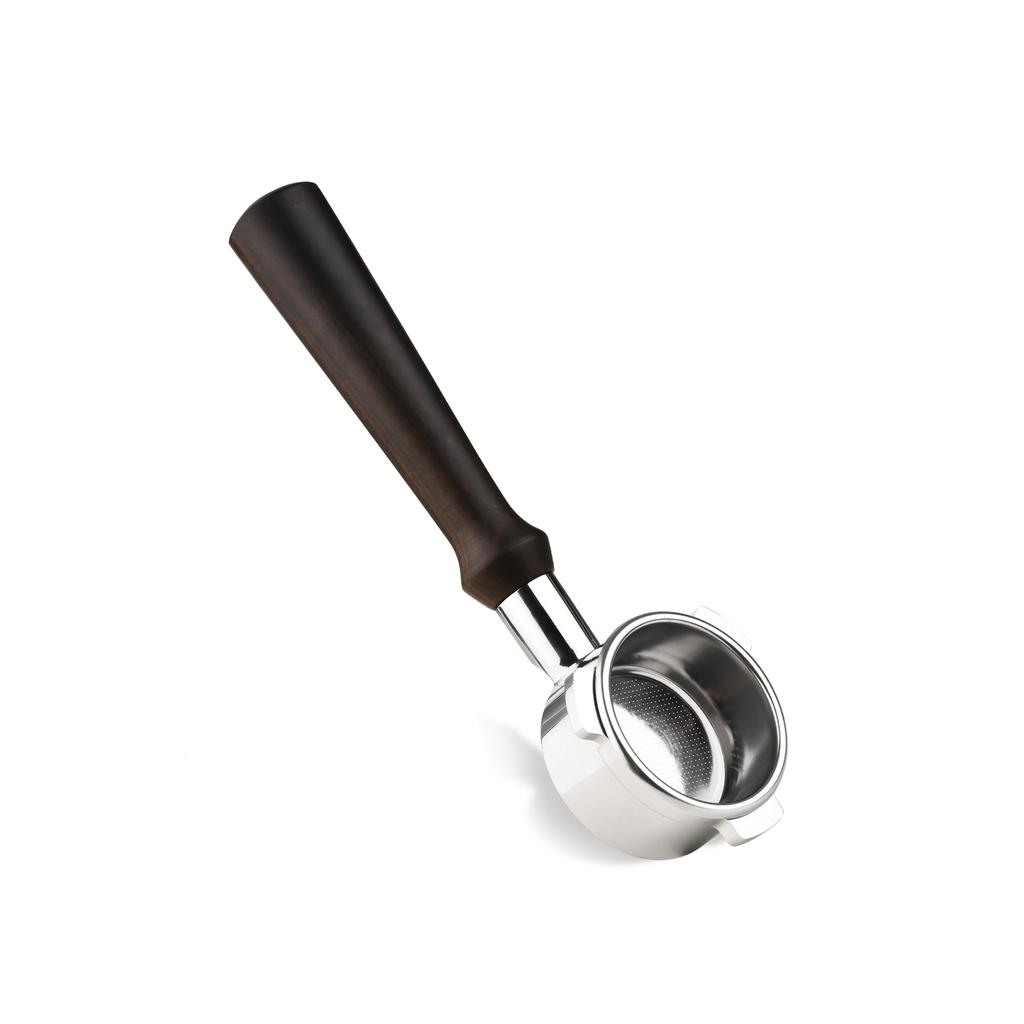 54mm 3 öron Rostfritt stål Bottenlöst Naken Portafilter Trä Kaffehandtag Kopp Filterkorg