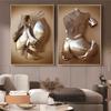 3D Moderne Metallfigur Statue Kunst Leinwand Malerei Romantische Abstrakte Poster und Drucke Wandbilder für Wohnzimmer Wohnkultur