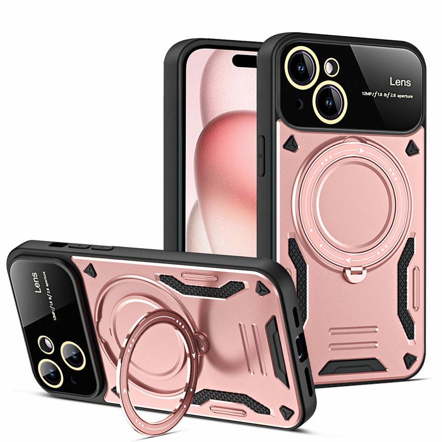Rotating Bracket Big Lens Protection Cover For Apple iPhone 17E 15 14 16 17 Pro Max Honor X6D X5D X8D X5C 600 400 X7A X8A X7B Motorola Moto Armor Case