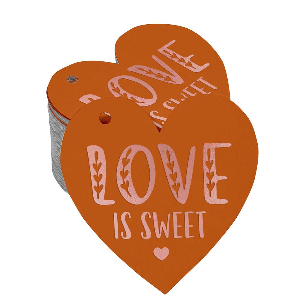 Inkdotpot 100 Pack Real Silver Foil Paper Tag Love Is Sweet Wedding Favor Hang