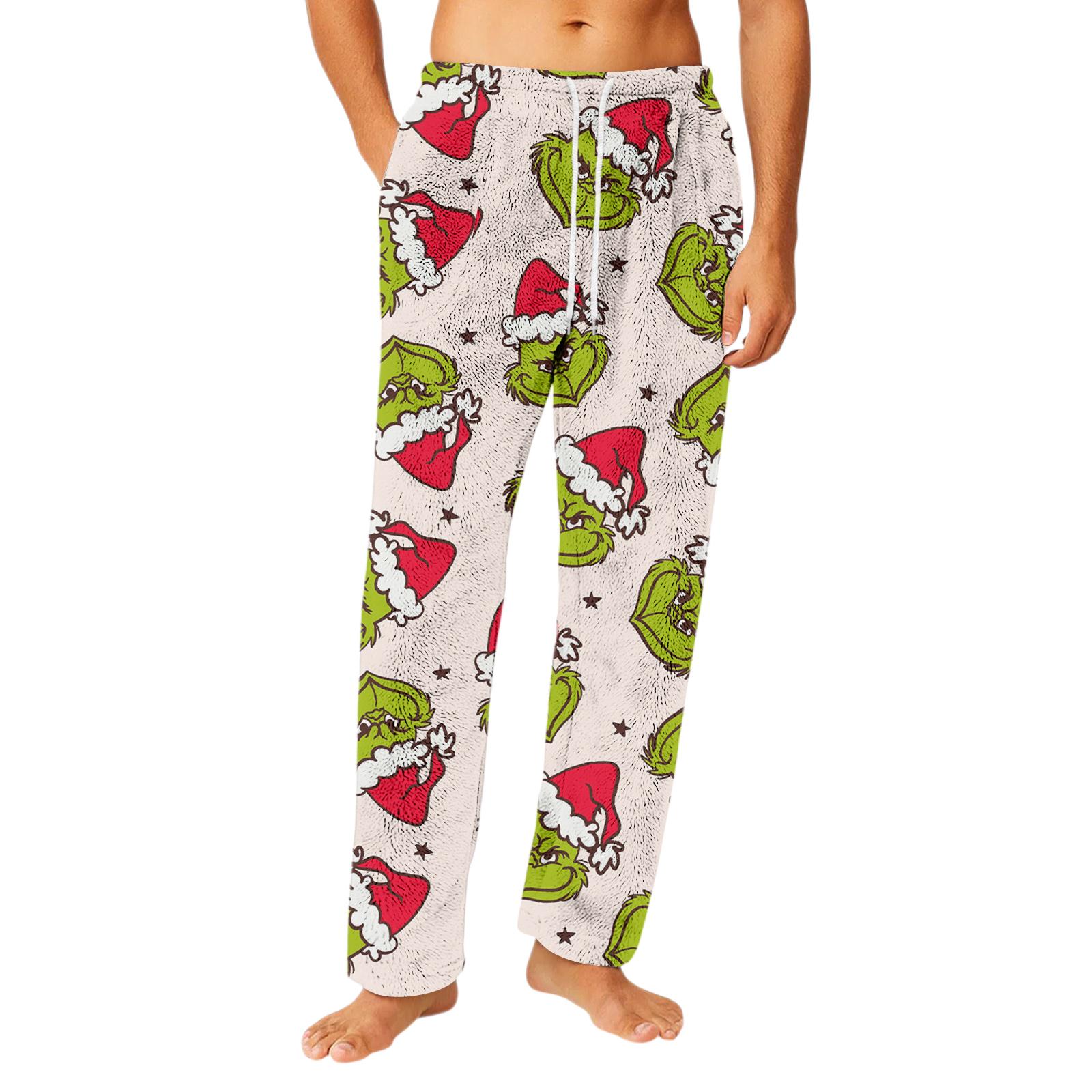 

Men s Drawstring Pocket Flannel Pants Homewear Sleep Pants XXXL