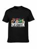 Boston City of Champions Rings Logo Men Black TShirt