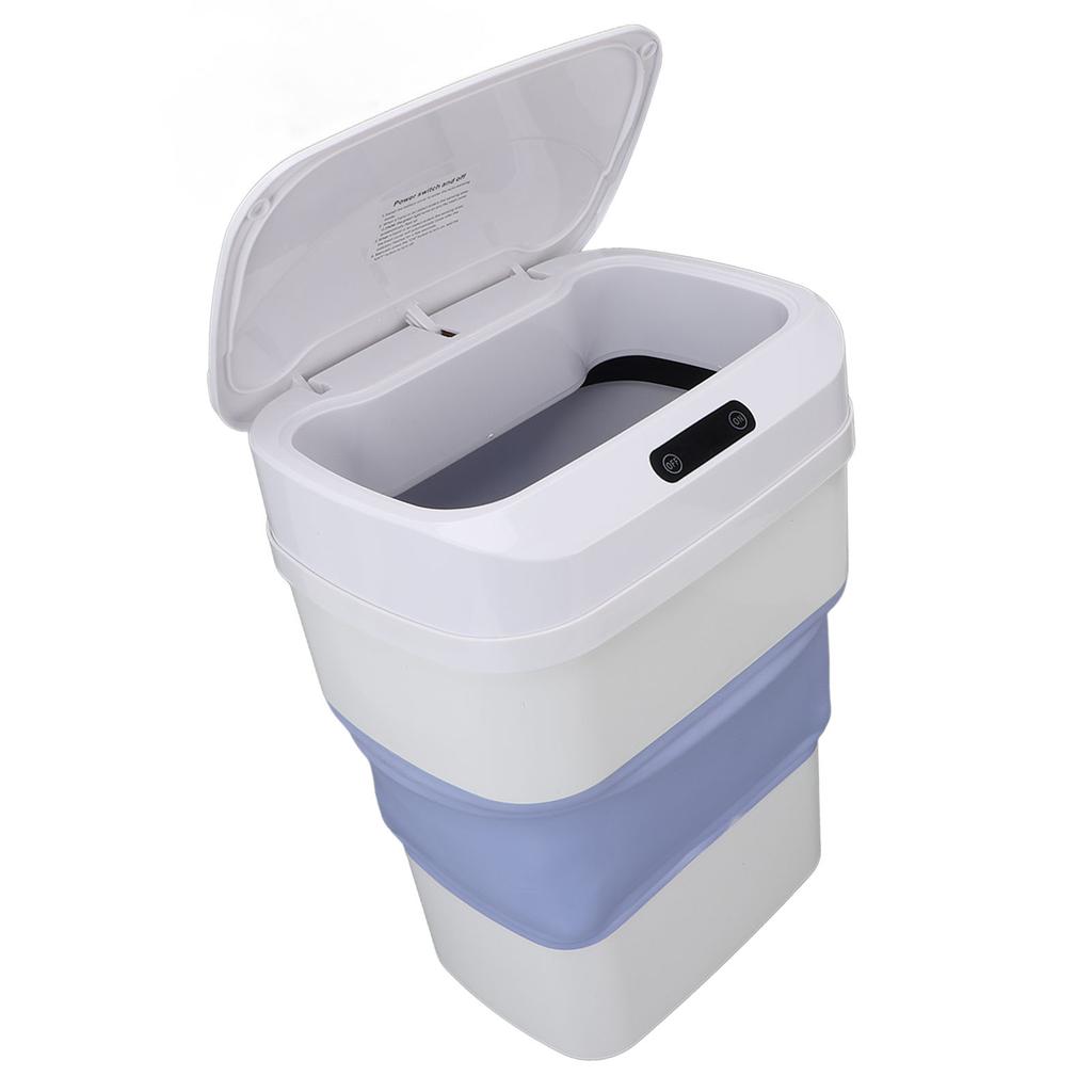 17.5L Trash Can Touchless Motion Sensor Plastic Foldable Smart Garbage Can with Lid for Kitchen