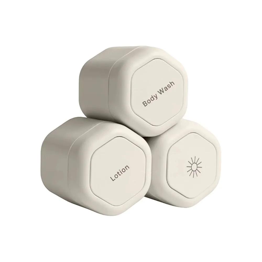 3pcs portable magnetic cosmetics dispenser travel