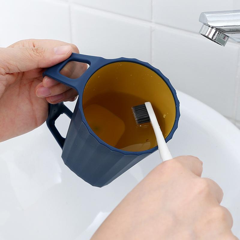 Household Bathroom Washing Cup Durable Tooth Brushing Cups Simple Toothbrush Cup With Handle Bathroom Accessories