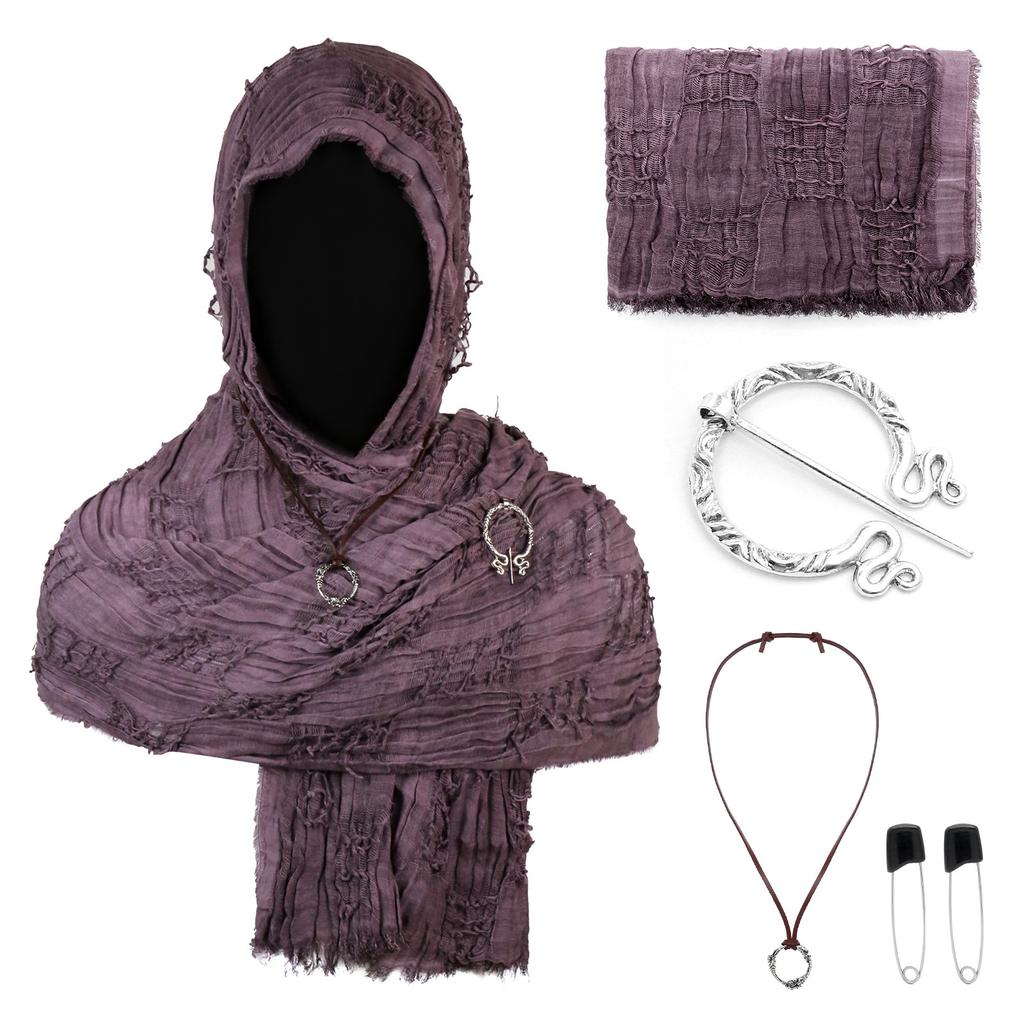 Cloak Costume Cape with Damaged Scarf Cosplay Prop for Men Women Adults Halloween - for Halloween Parties and Cosplay Events
