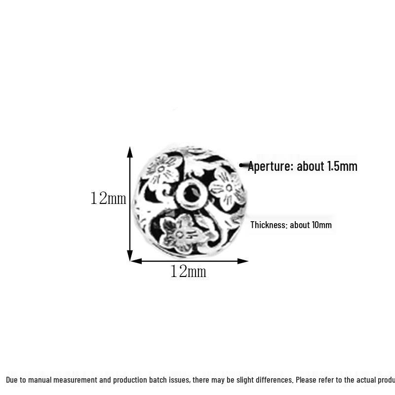 Vintage S925 Sterling Silver Polygon Spacer Beads for DIY Bracelets - Irregular Hollow Thai Design