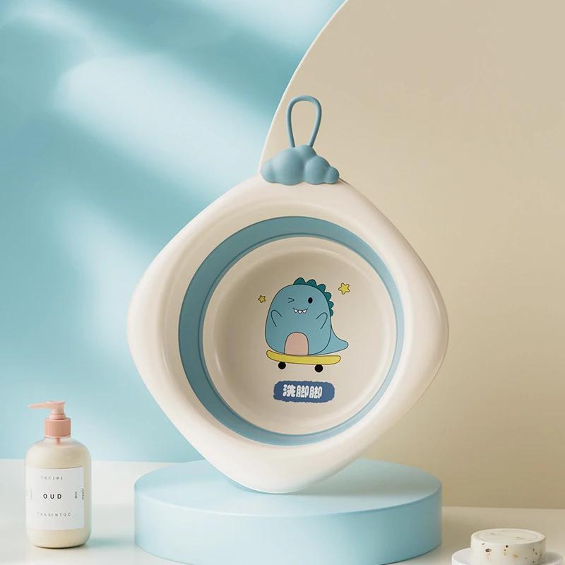 Foldable Washbasin for Children Portable Washbasin for Newborns Baby Thickened Plastic Basin Small Baby Basin for Domestic Use