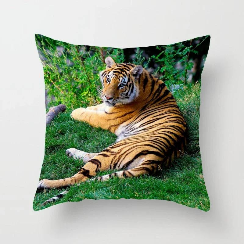 

Серия тигра с принтом, украшение для дома, наволочка, квадратная офисная подушка, чехол 66x66cm